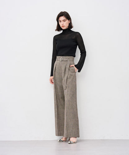 グレンチェック ワイドパンツ