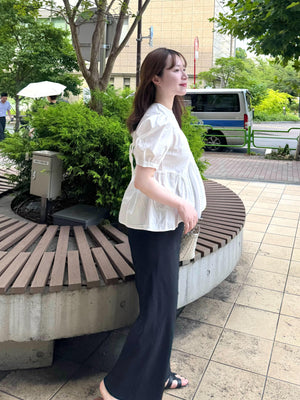 半袖パフスリーブブラウス