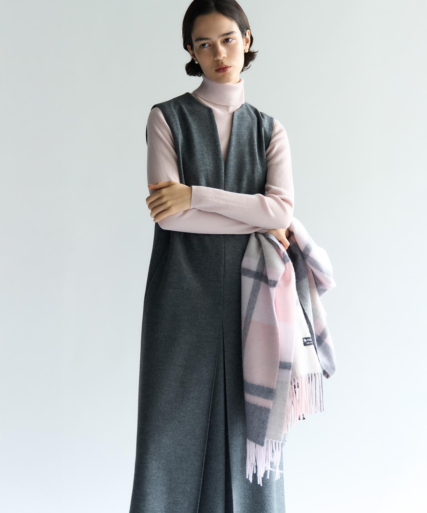 カシミヤ チェック ストール