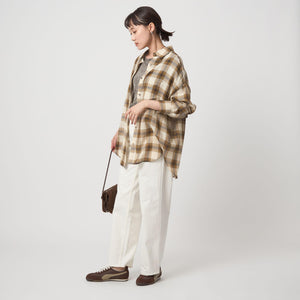 ［size SHORTあり］シアー チェック シャツ