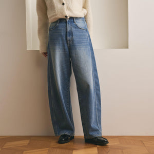 コットンデニム カーブパンツ