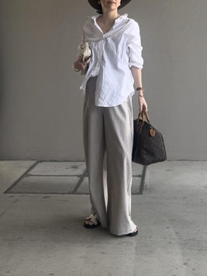 リネンワイドスラックス