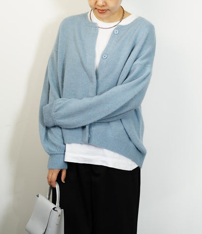 フォックス混カーブカーディガン