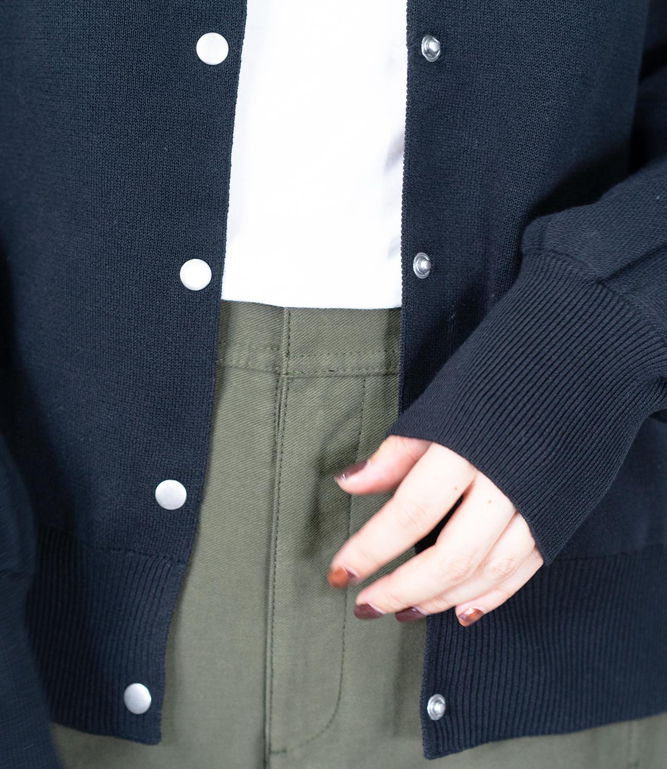 ドットボタンニットカーディガンブルゾン