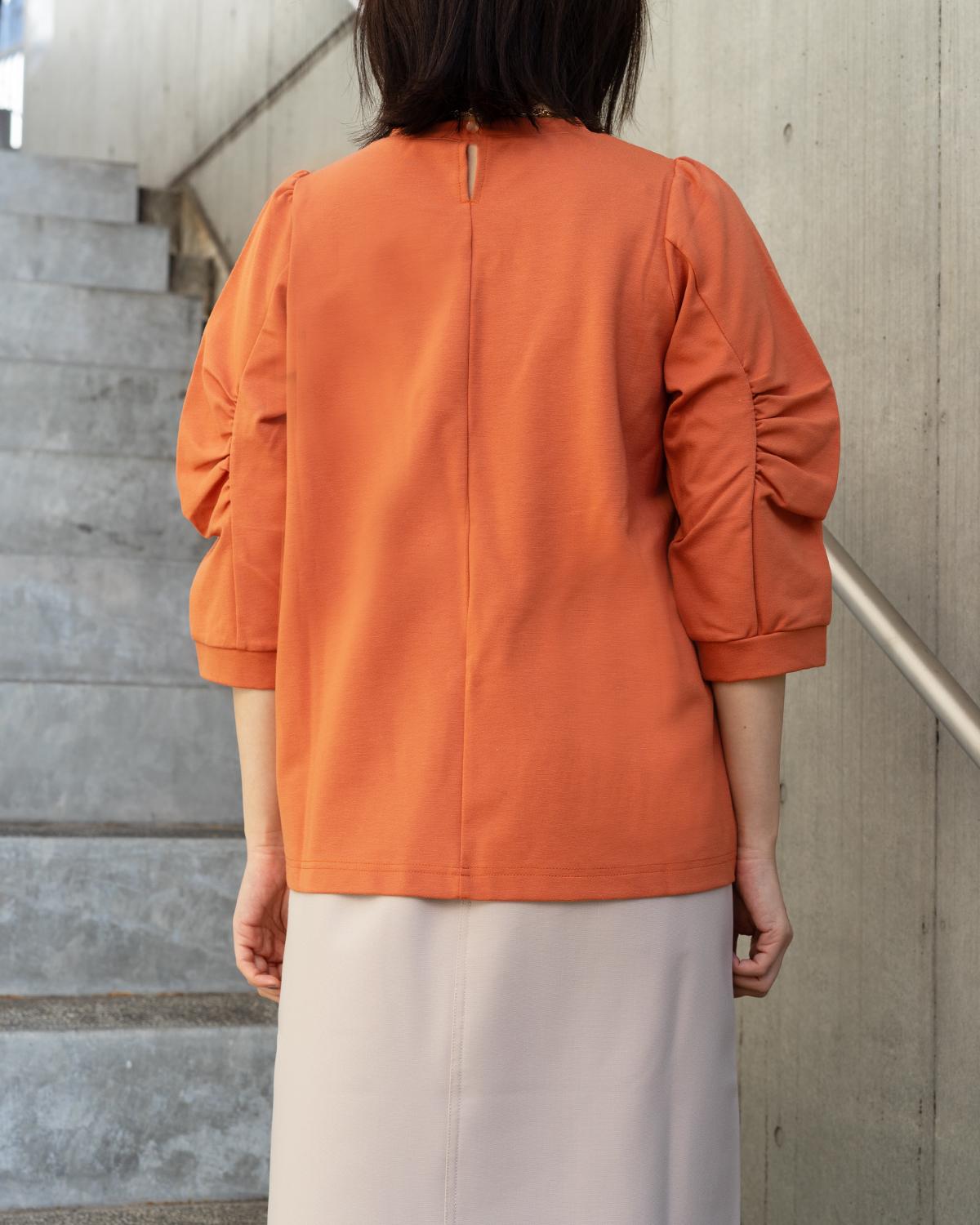 クルーネックボリュームスリーブカットソー