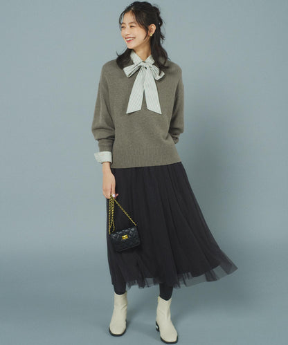 ウールカシミヤミックス ロールネック ニット