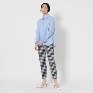 シャイニー ギンガムチェック パンツ