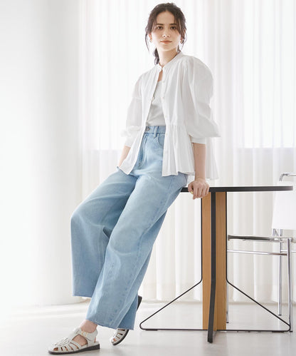 LIGHT DENIM バレルワイド パンツ