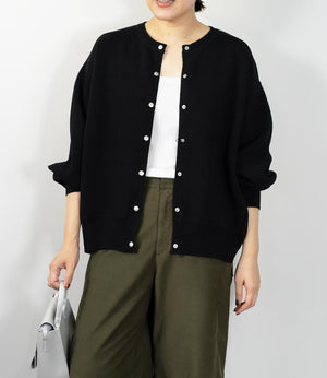 ドットボタンニットカーディガンブルゾン
