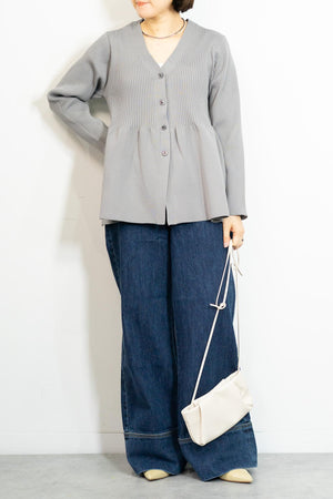 スポンディッシュペプラムカーディガン