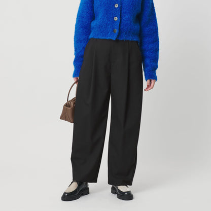 毛ポリエステル カーブパンツ ウォッシャブル