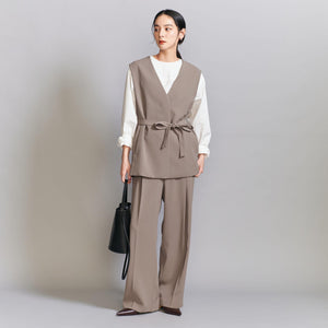【WEB限定 Wardrobe DAILY MINIMAL】ダブルクロス リボンベルトジレ -ウォッシャブル-