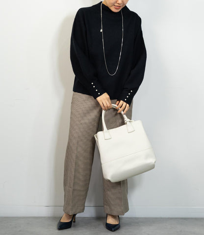 袖パールふわり袖ニット