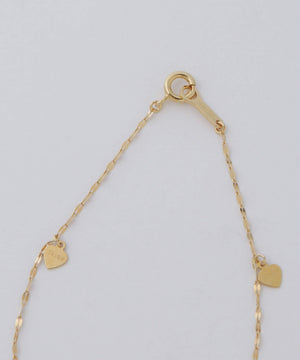 ハートパーツプレートチェーンブレスレット