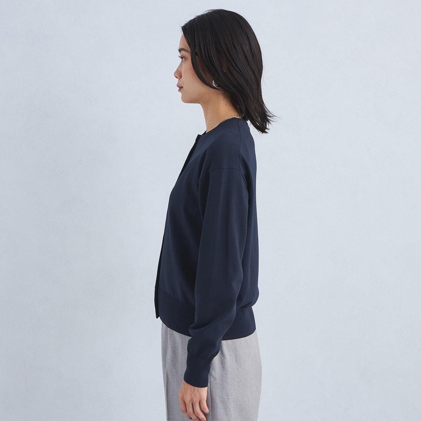 ドラキー クルーネック ニット カーディガン