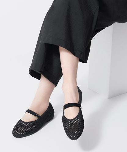 ラウンド メッシュ バレエパンプス