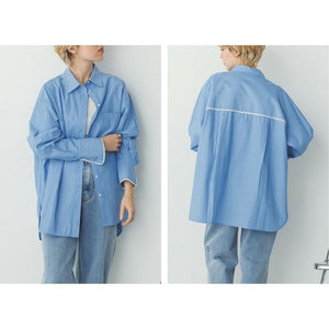 ストライプオーバーシャツ