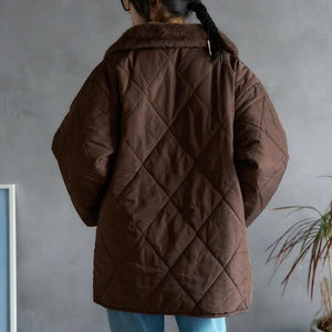 ファーカラーキルティング中綿アウター