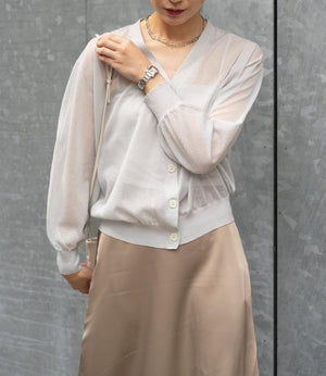 シャープネックシアーカーディガン