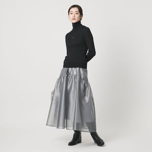 リブ タートルネック ニット