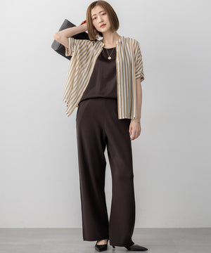 ストライププリント シフォン ブラウス