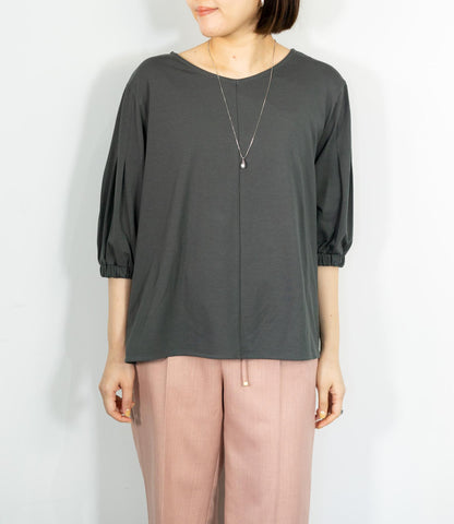 シルケットVネックカットソー