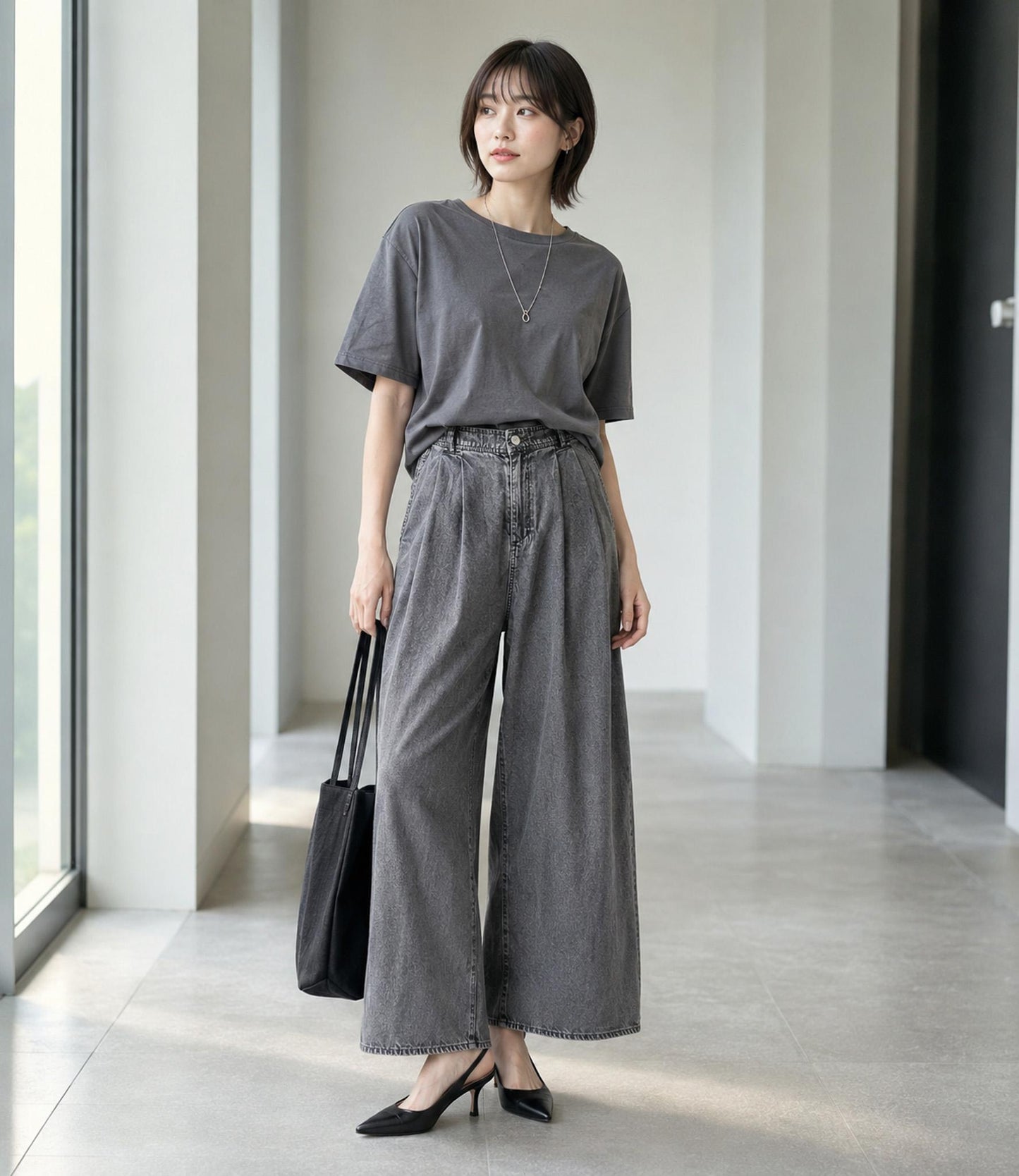 ドレープデニムパンツ