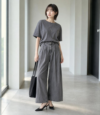 ドレープデニムパンツ