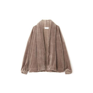 コーデュロイボンバーフーデッドカーディガン