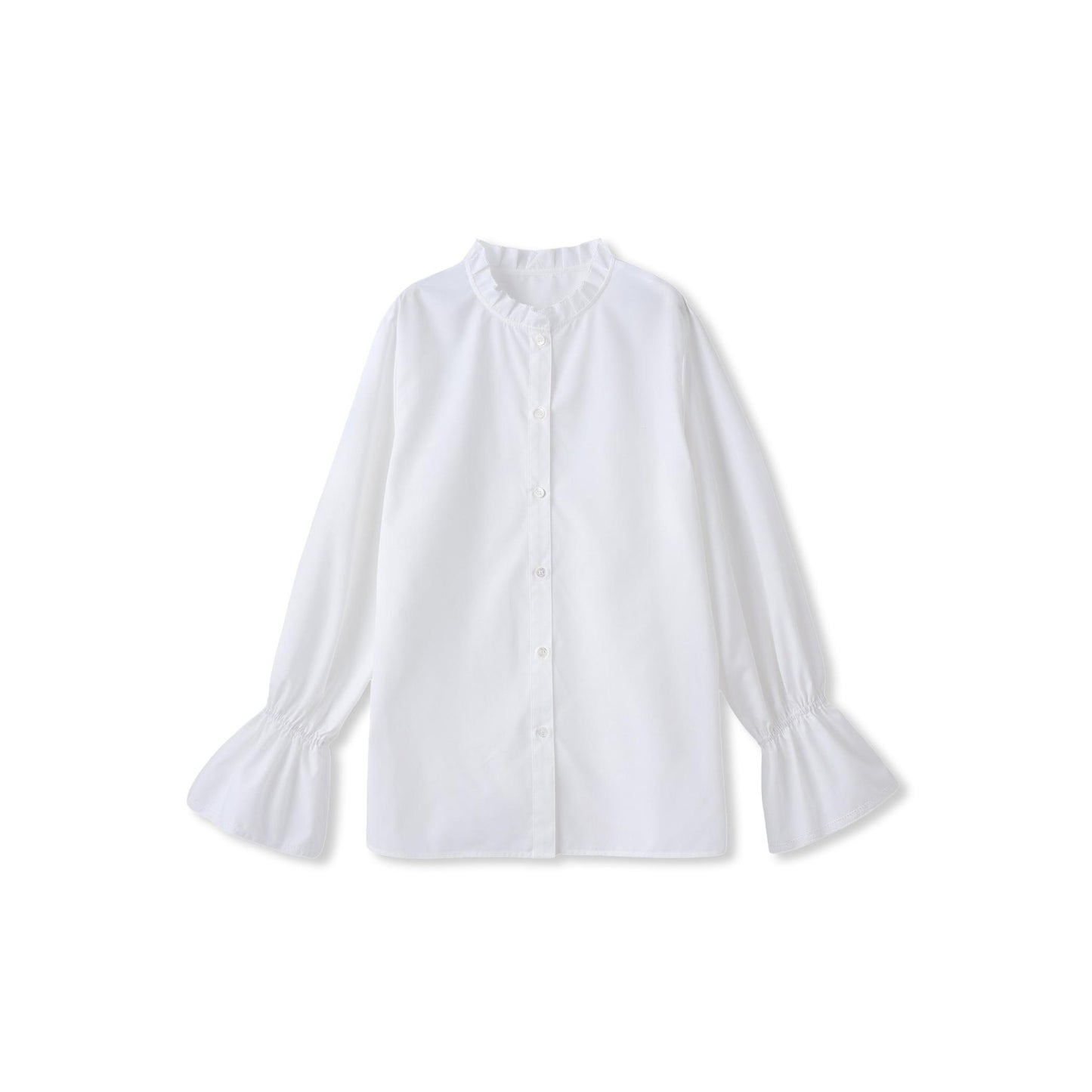 襟フリルブラウス≪洗濯機で洗える≫