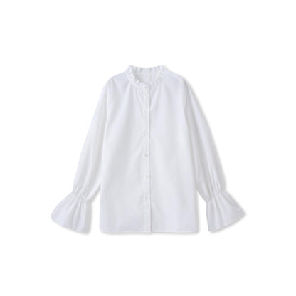 襟フリルブラウス≪洗濯機で洗える≫