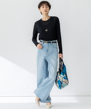 LIGHT DENIM バレルワイド パンツ