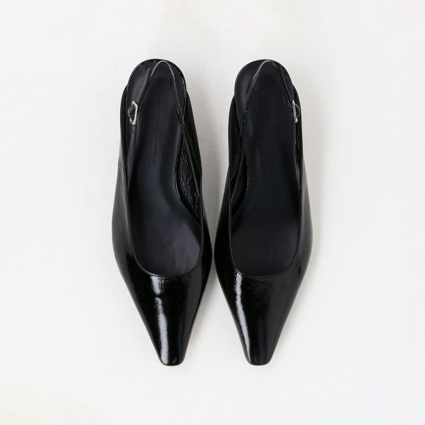 スクエアバックベルト パンプス40↓↑