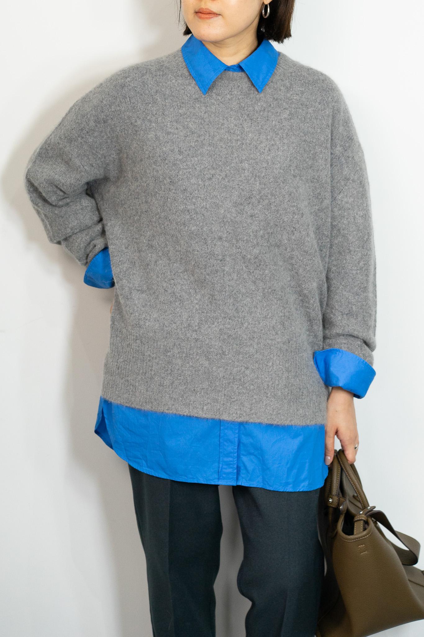 FOX混バックスリットオーバーニット