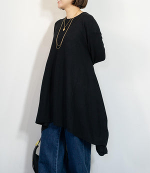 センターラインドレープチュニックニット