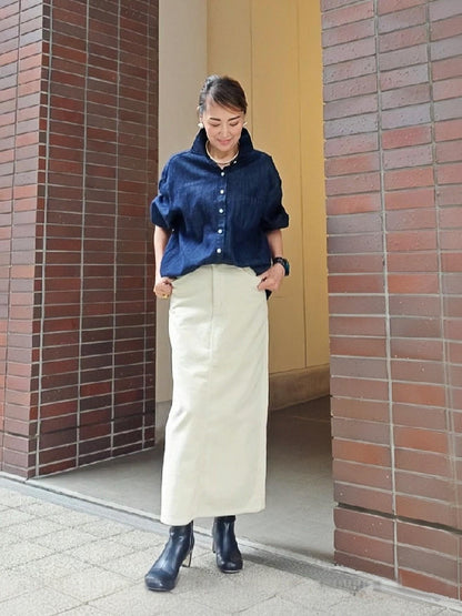 コーデュロイセミフレアスカート