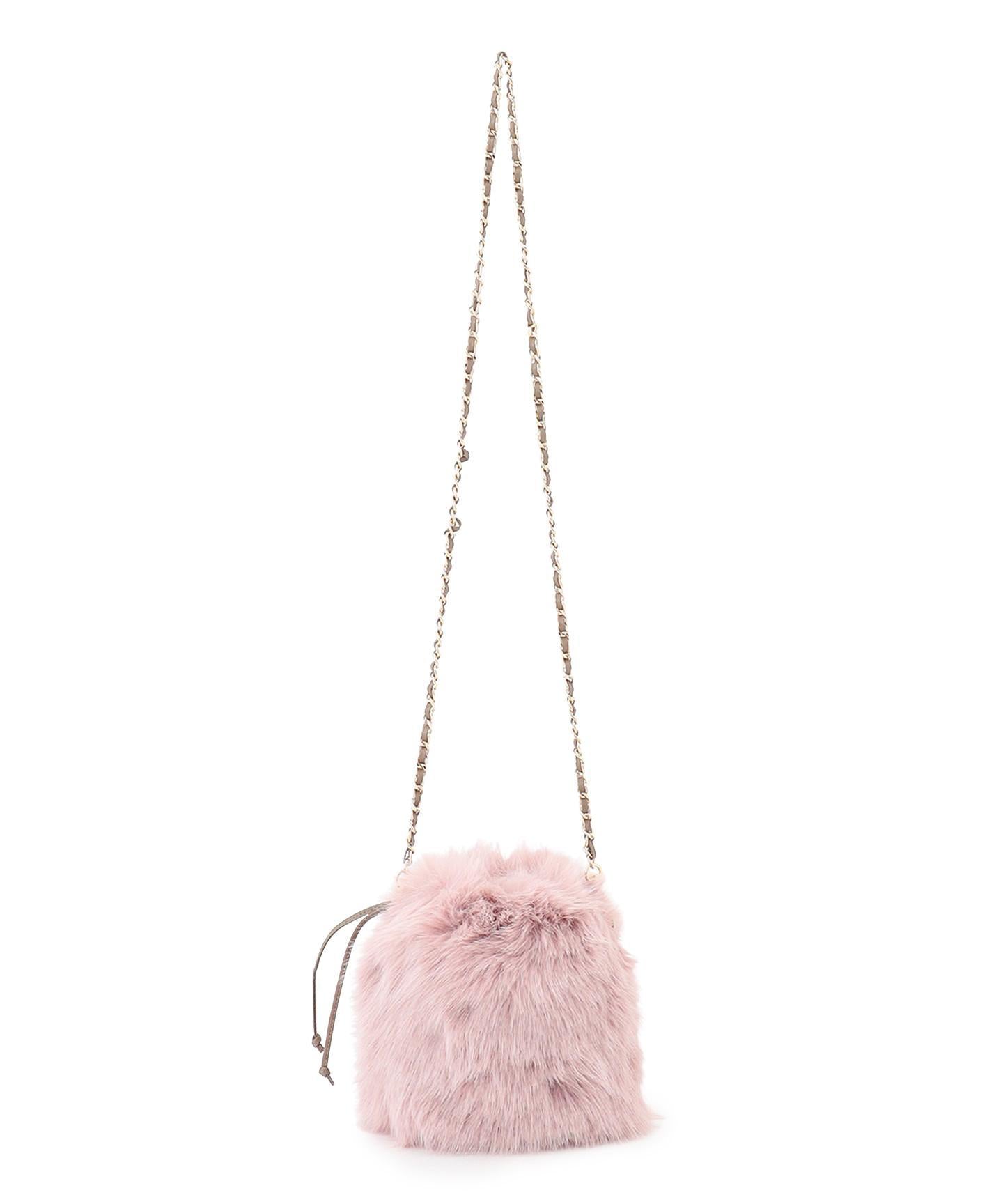 フェイクファー チャーム バッグ