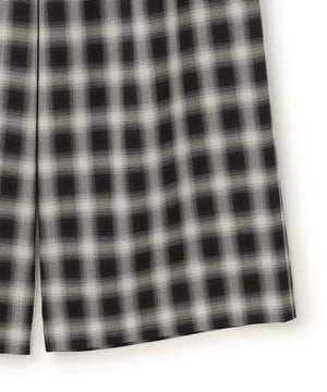 シアー オンブレーチェック ワイドパンツ