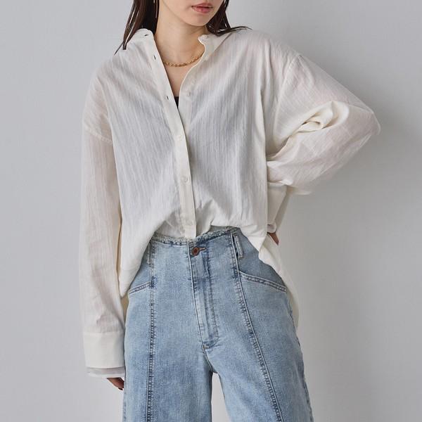 バックコンシャスロングシャツ