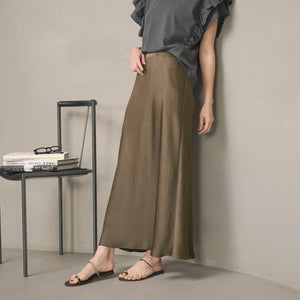 ポリエステルサテン マーメイドフレアスカート