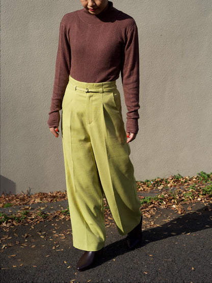 9分丈ハイウエストワイドパンツ