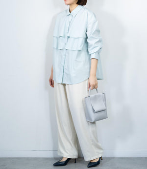 レイヤードライクダブルフリルシャツ