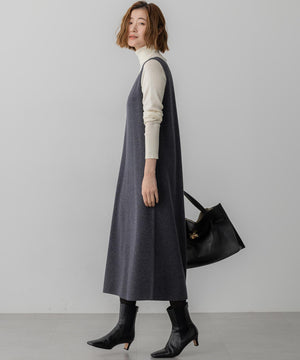 ウーステッドウール リブタートル ニット