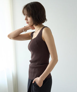 スゴ機能 リブタンクトップ