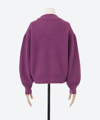 ハイネックボリュームスリーブニット