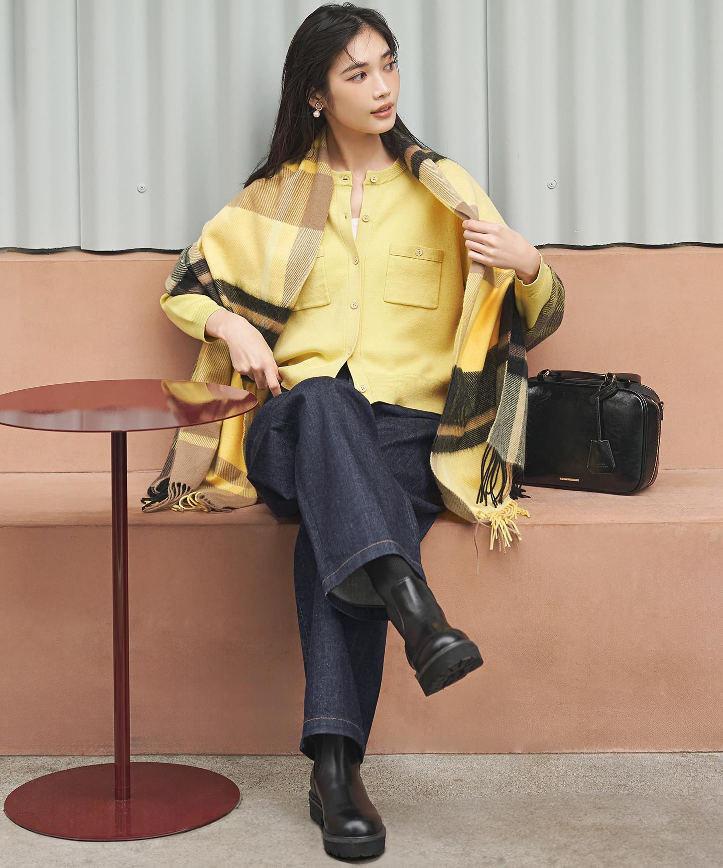 カシミヤ チェック ストール