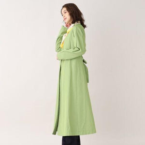 リネン混クラシカルガウンコート