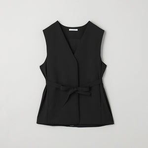 【WEB限定 Wardrobe DAILY MINIMAL】ダブルクロス リボンベルトジレ -ウォッシャブル-