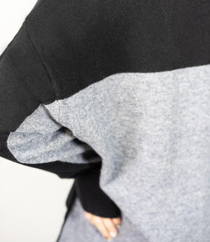 カシミアライクバイカラーカーディガン