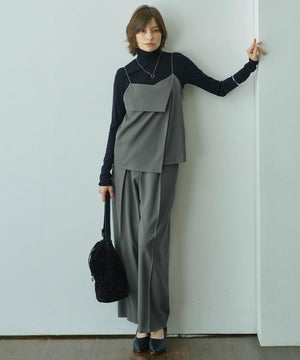 ウール2WAYストレッチ ワイドパンツ